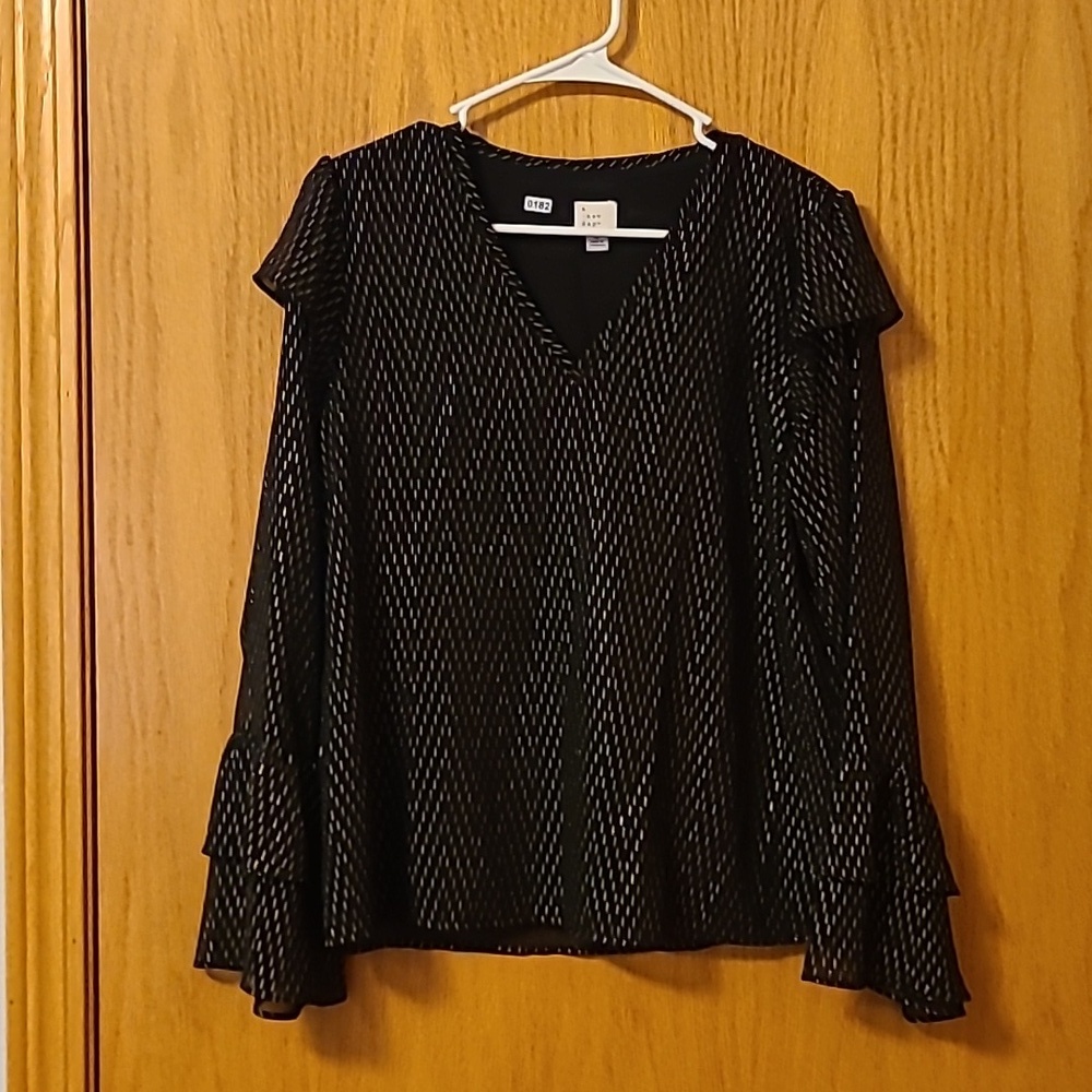 A New Day Black And Gold Blouse